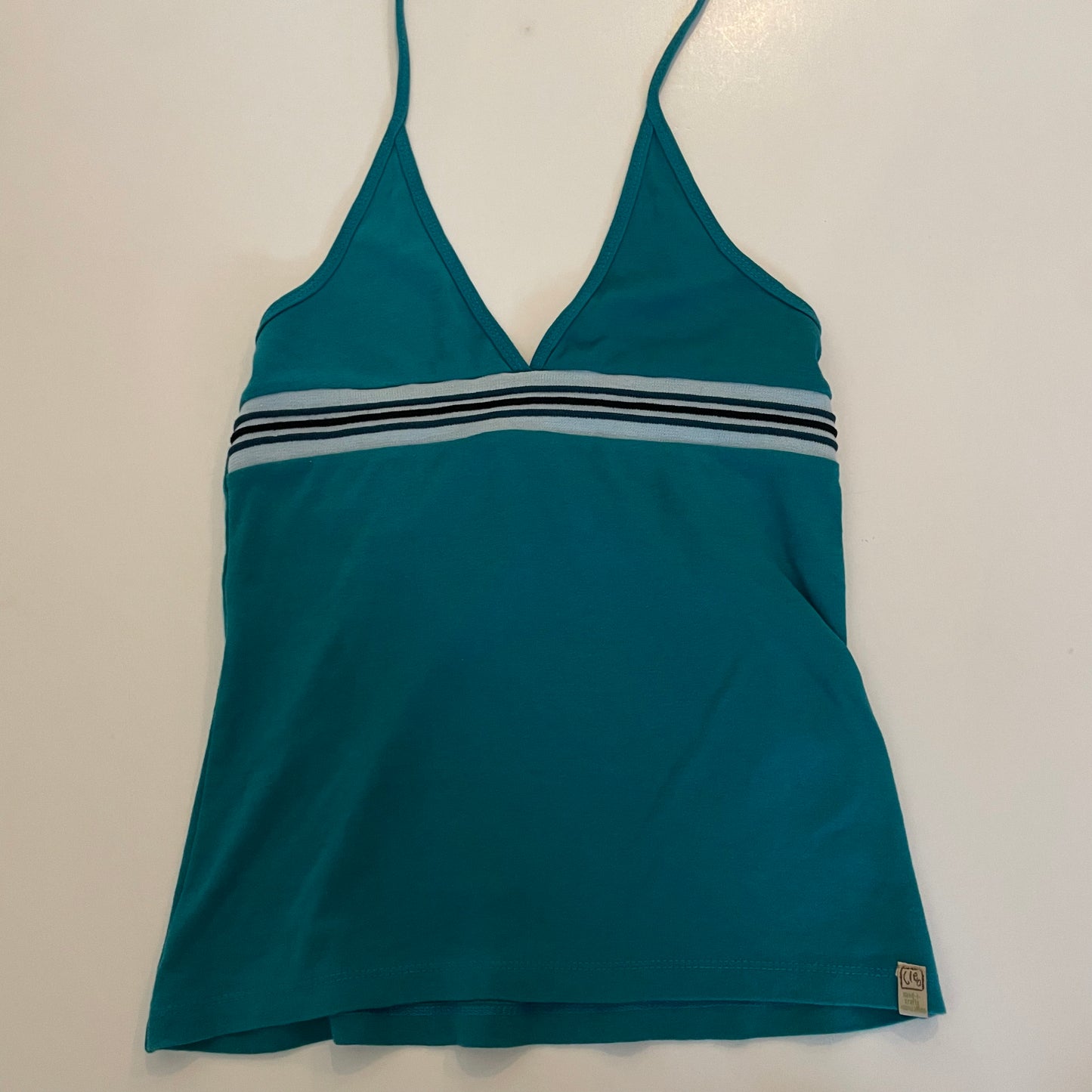 y2k teal halter top