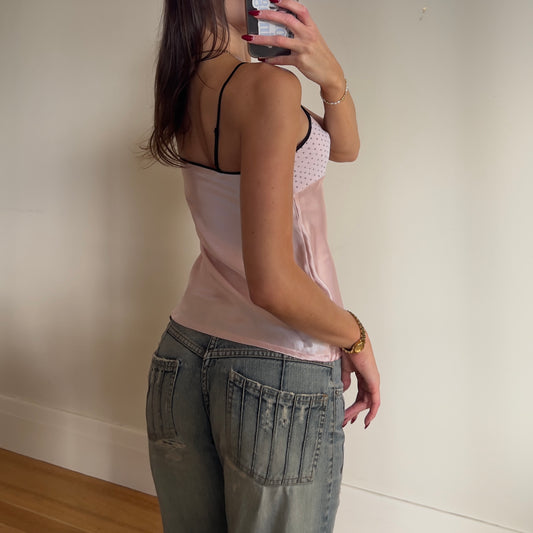 silky pink cami