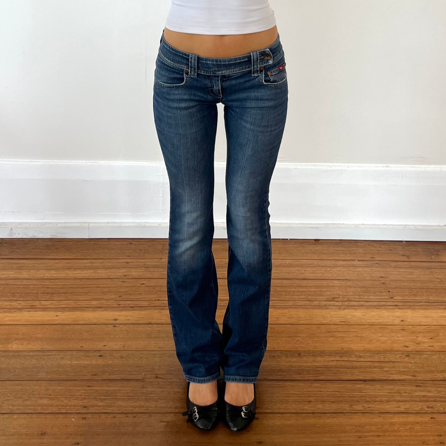 low rise bootcut jeans