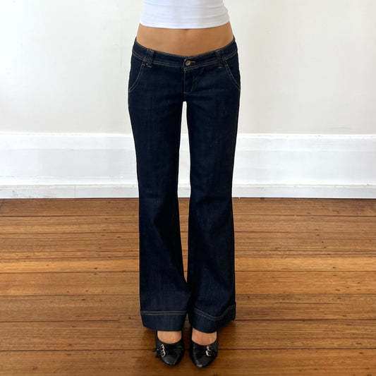 dark denim flared jeans