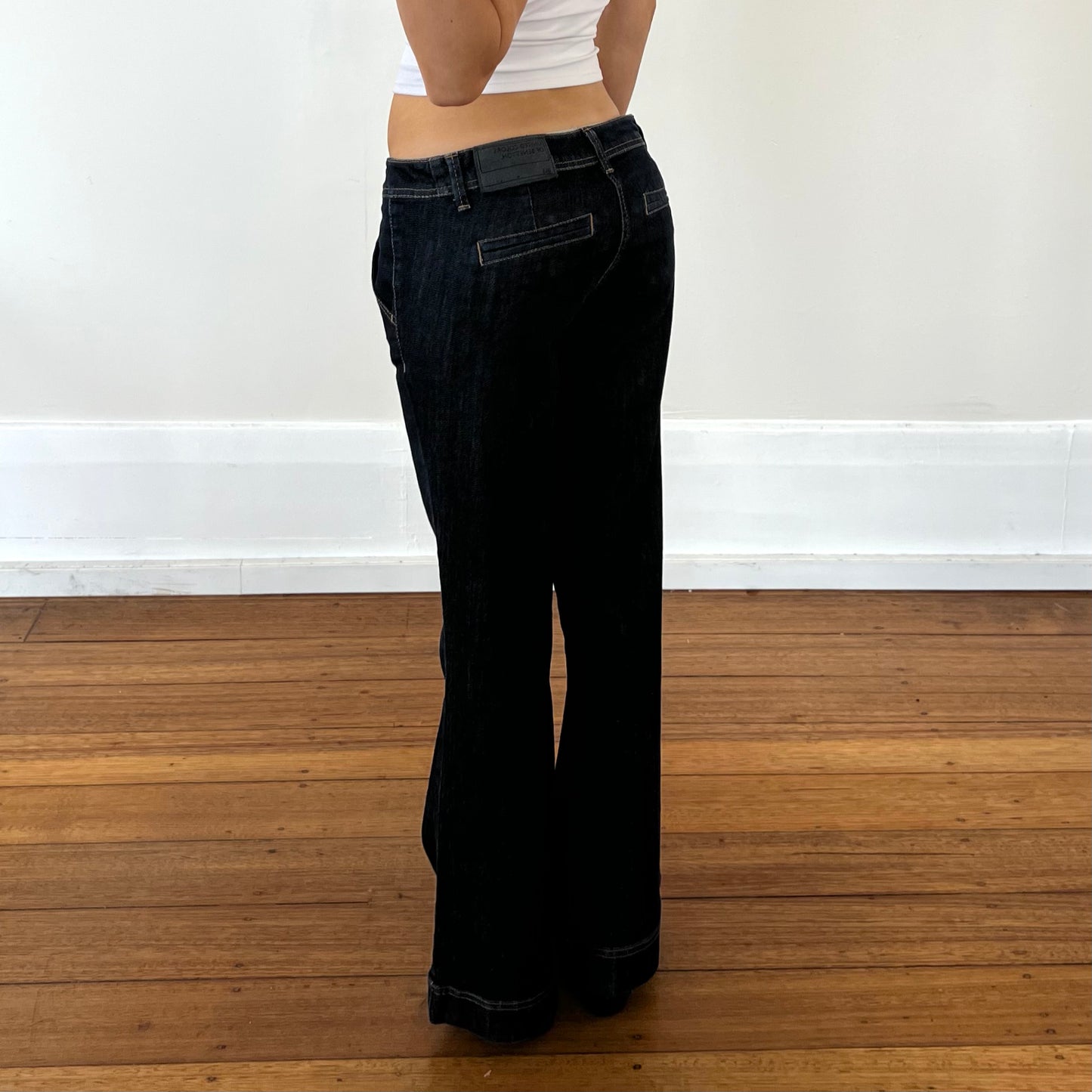 dark denim flared jeans
