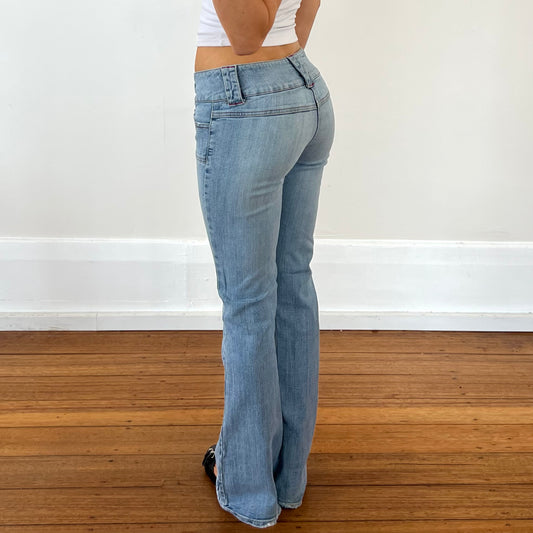 low rise bootcut leg jeans