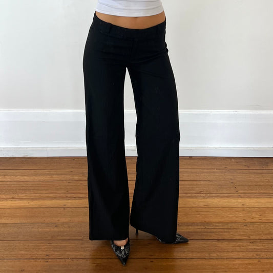 black wide leg trousers