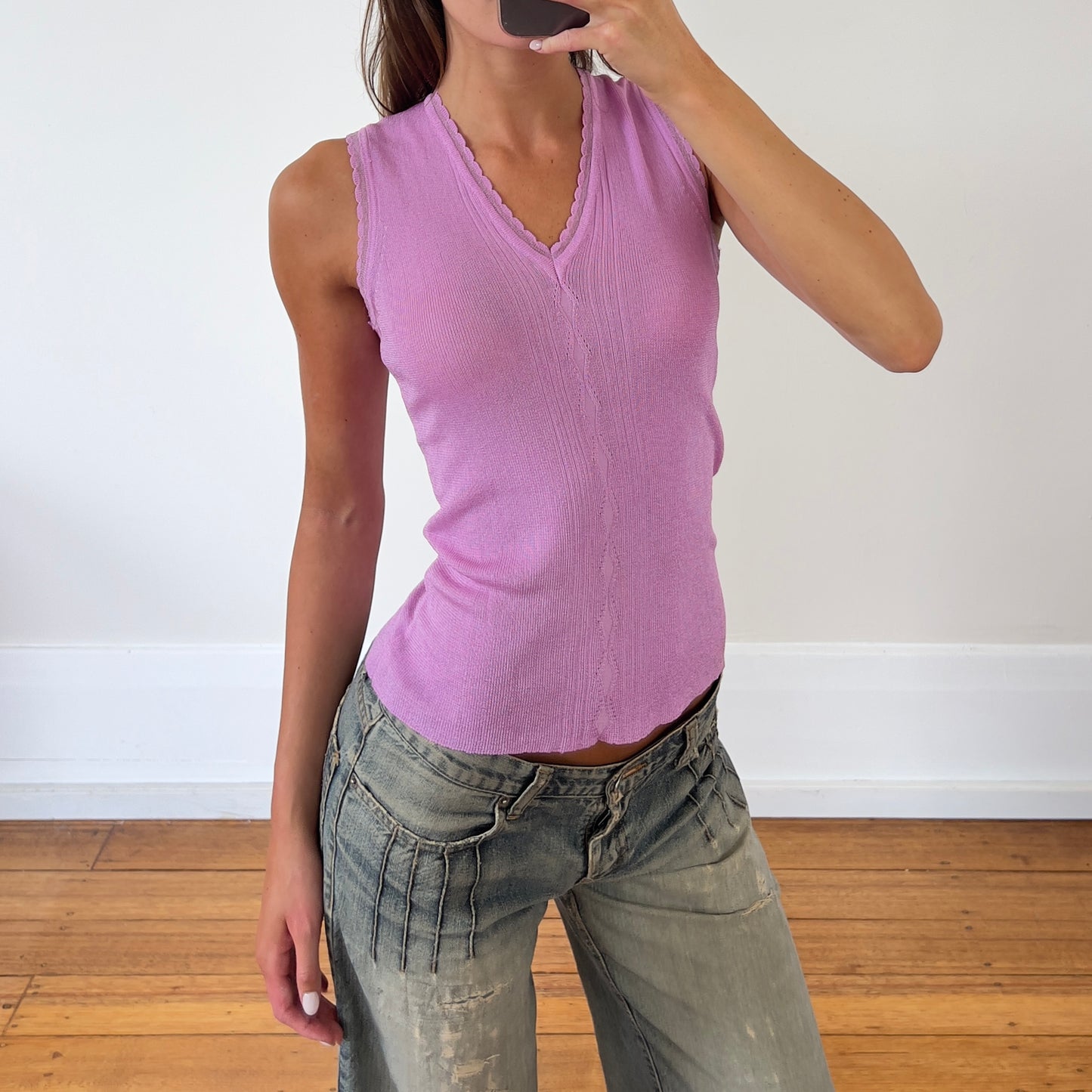purple knit tank