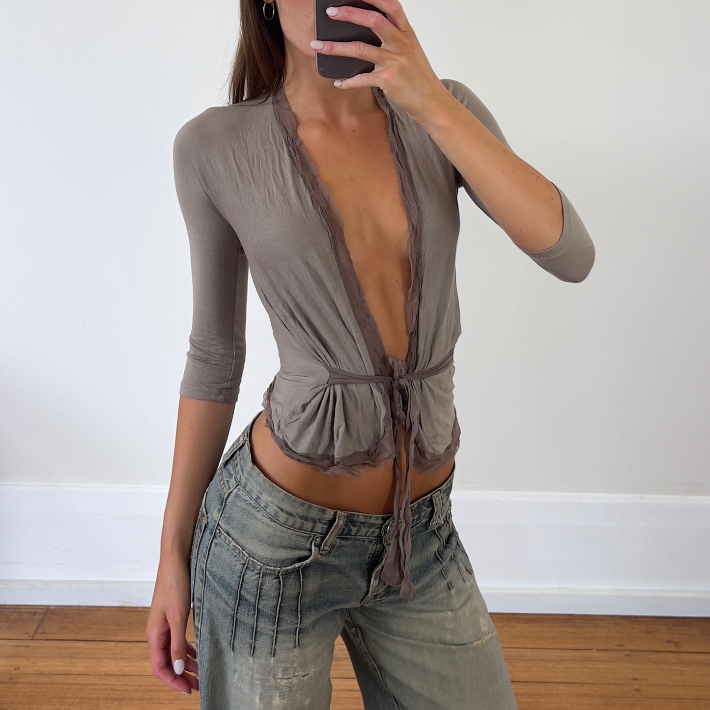 Italian silk 3/4 cardi