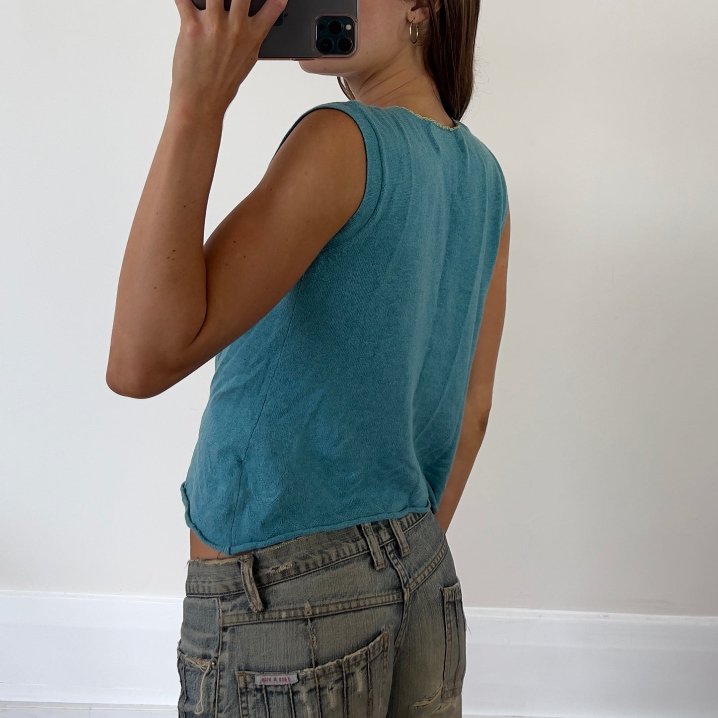teal wool top