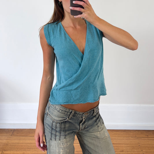 teal wool top