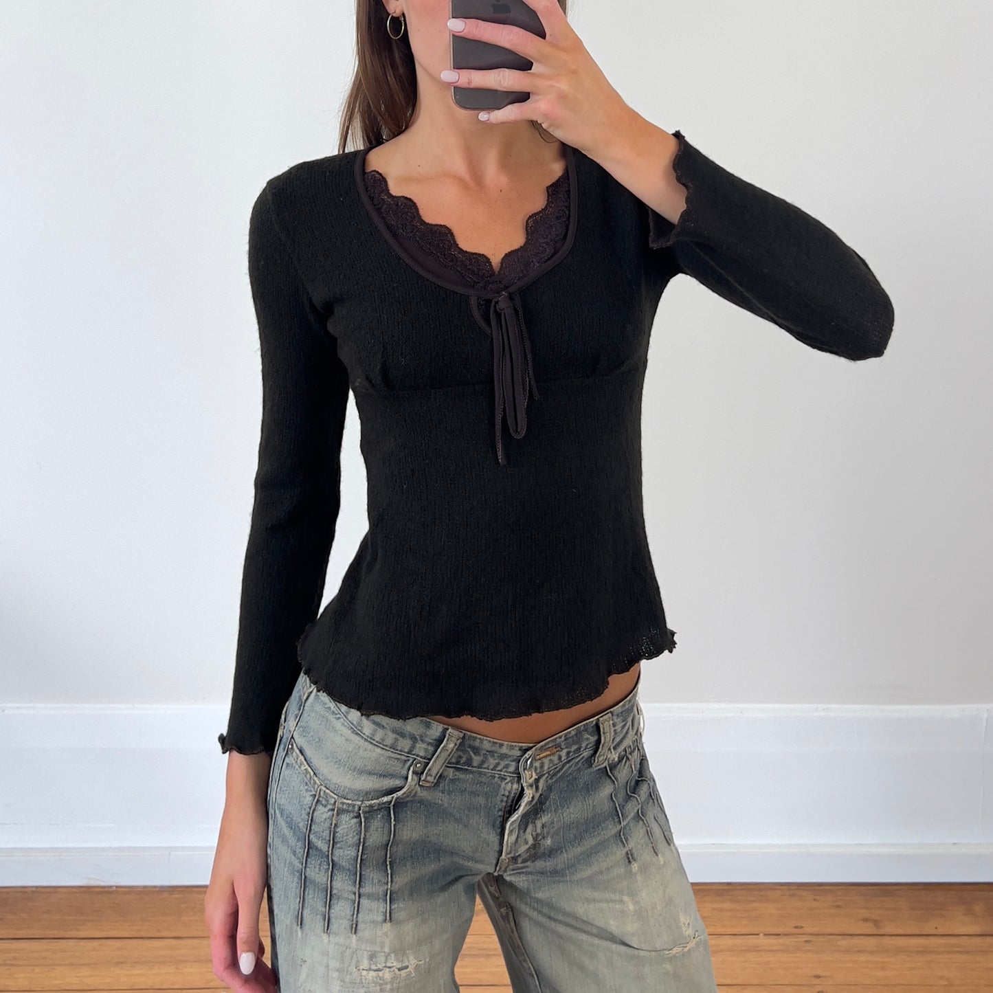 brown Italian mohair wool jumper