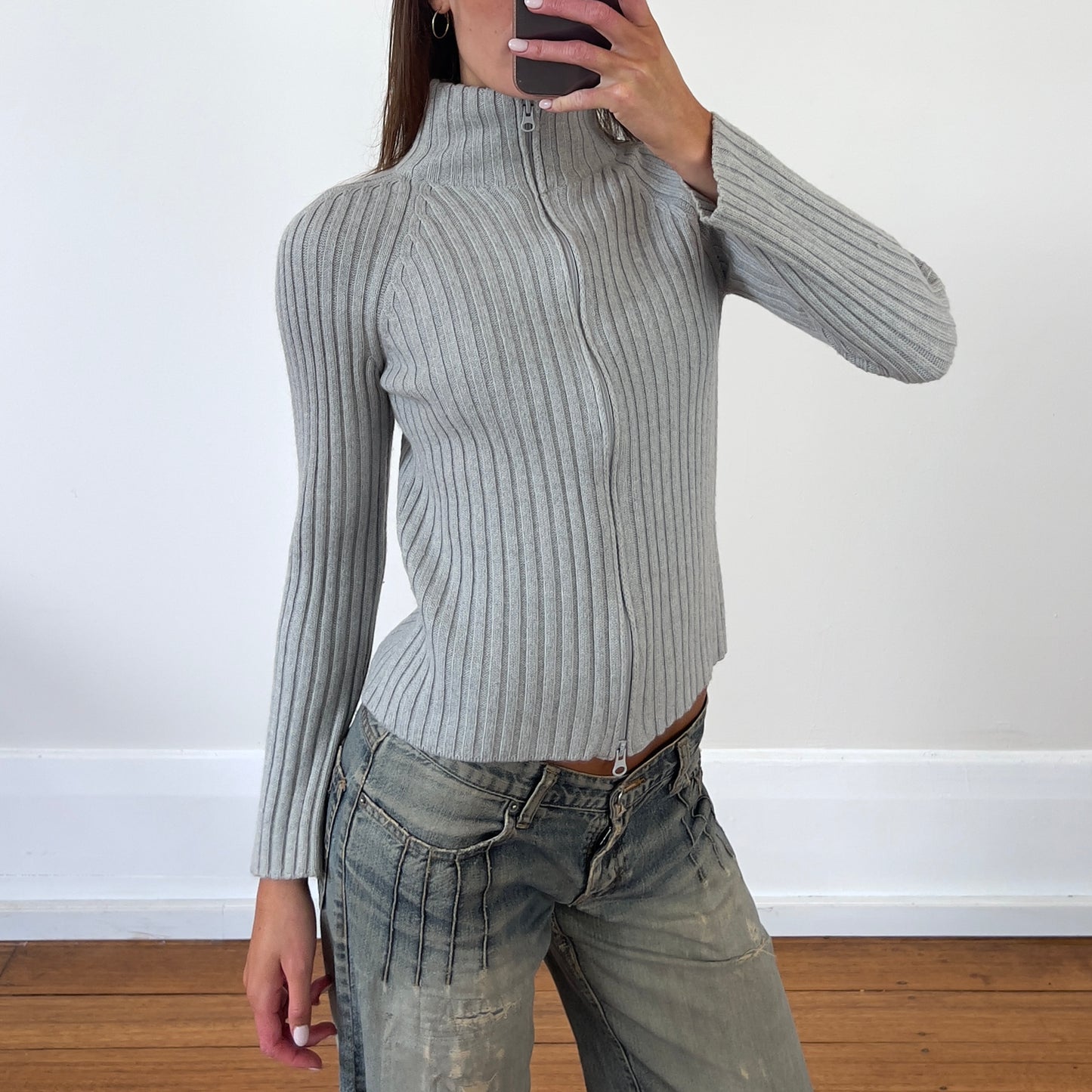 grey knit jumper