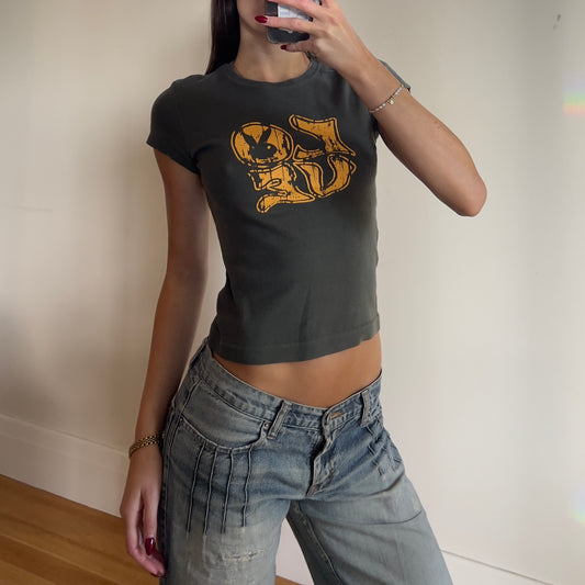 y2k graphic Playboy baby tee