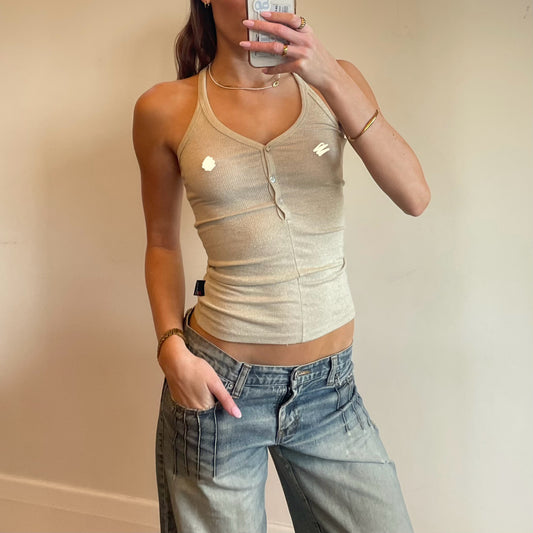 2000s shimmery cream tank