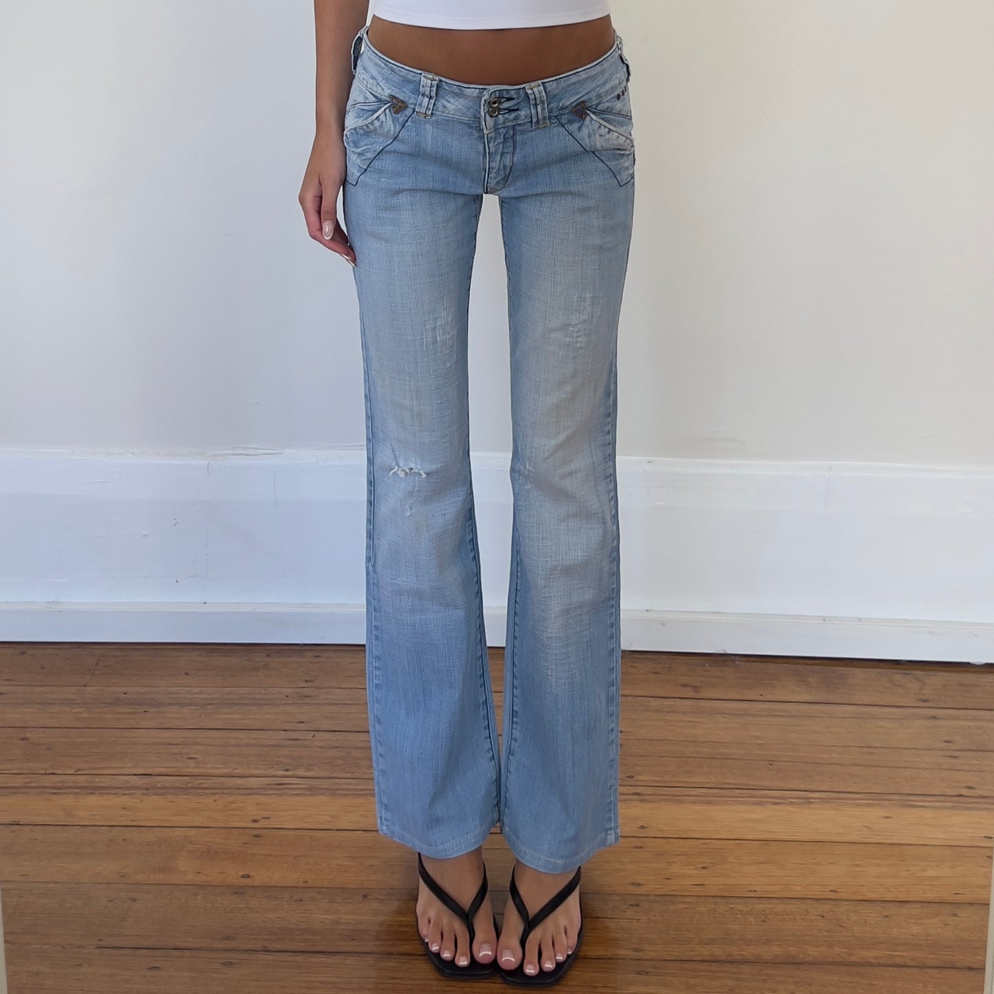 light wash denim jeans