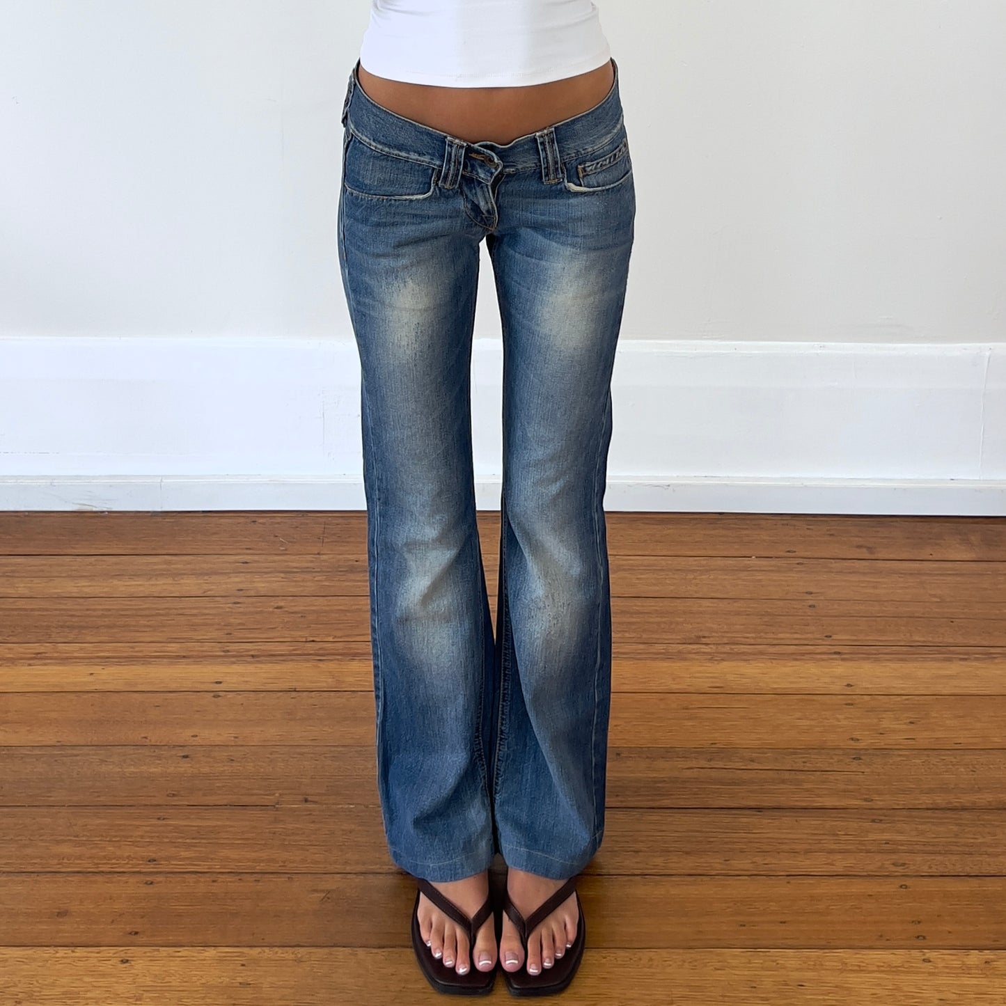 low rise straight leg jeans