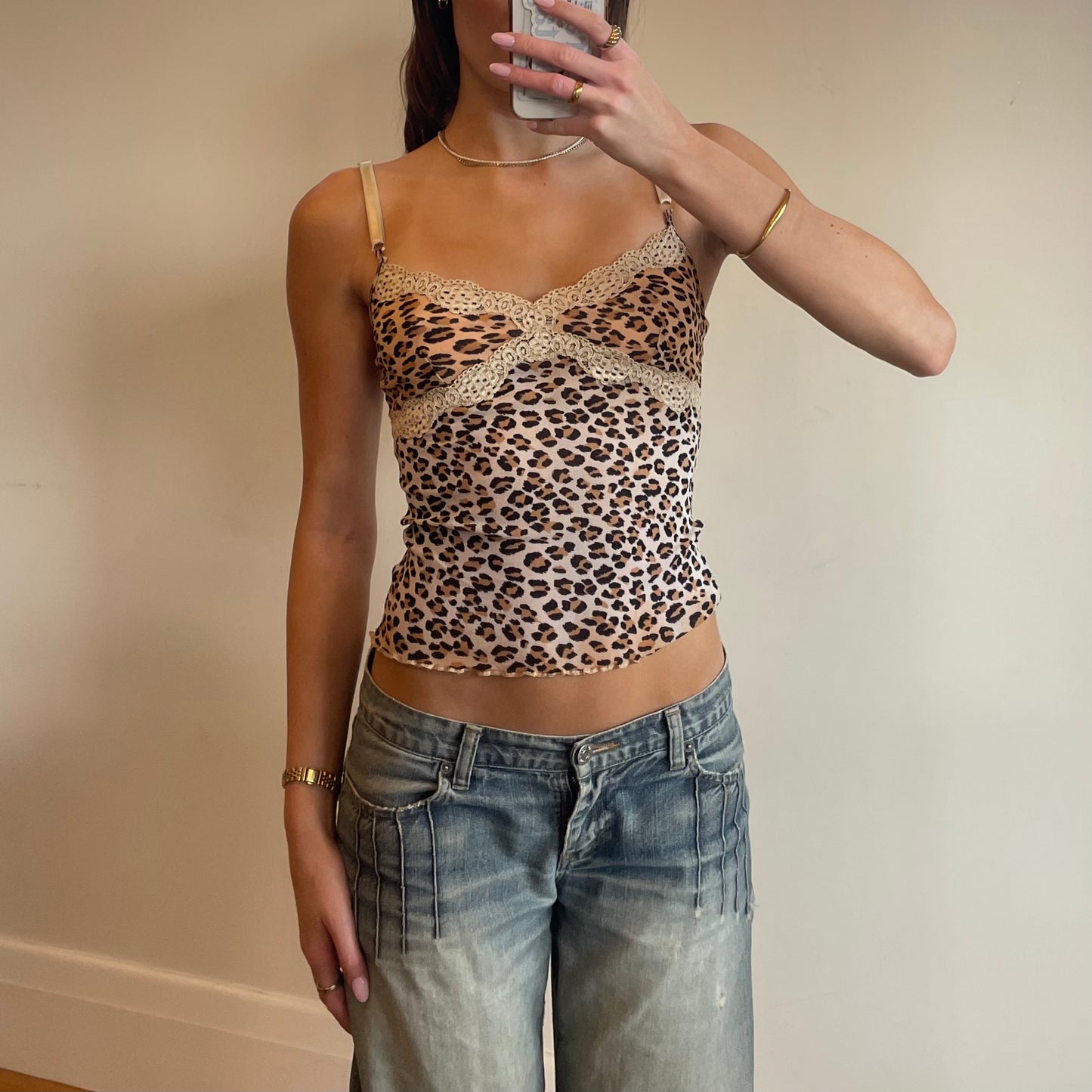 2000s Morgan De Toi cheetah print cami