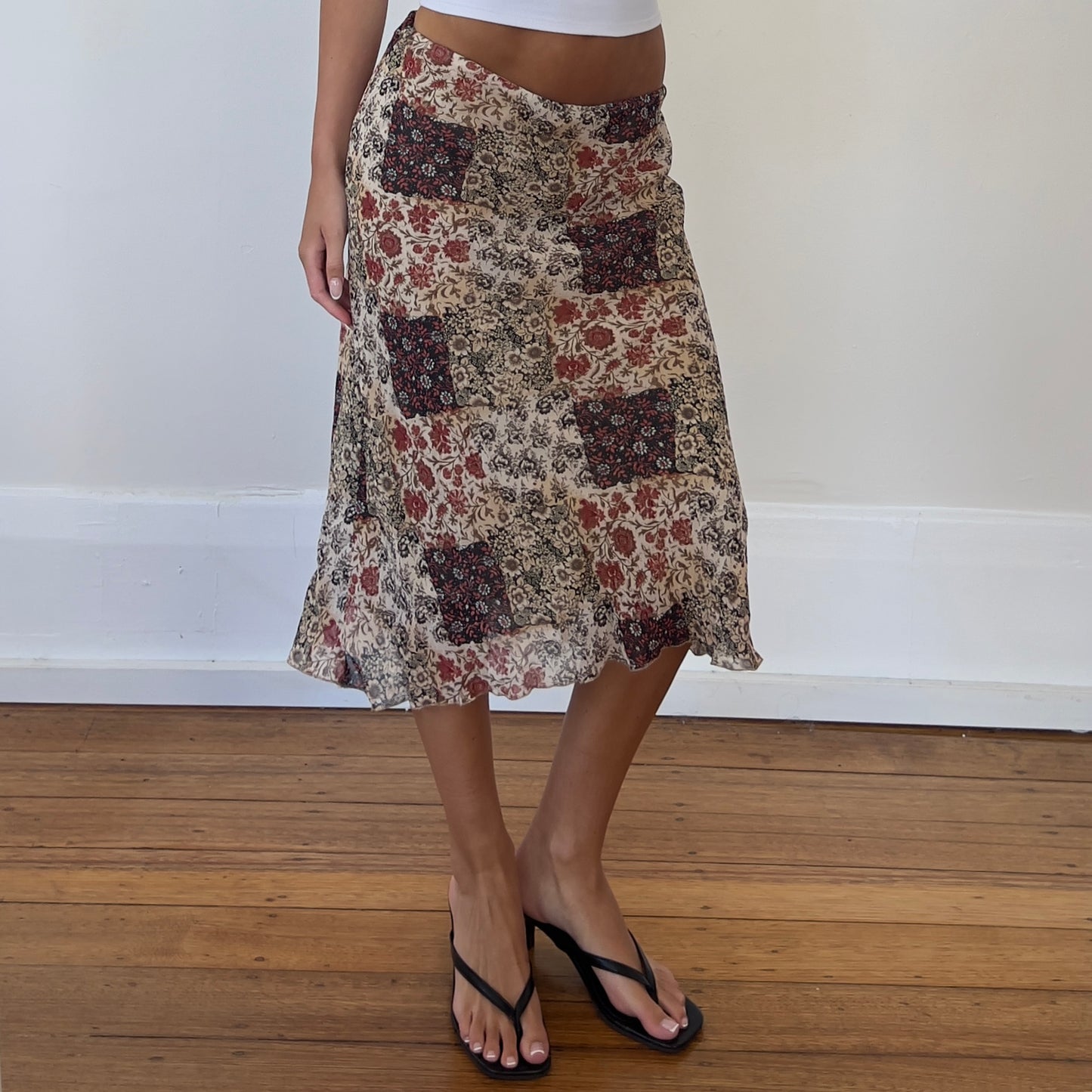 floral midi skirt