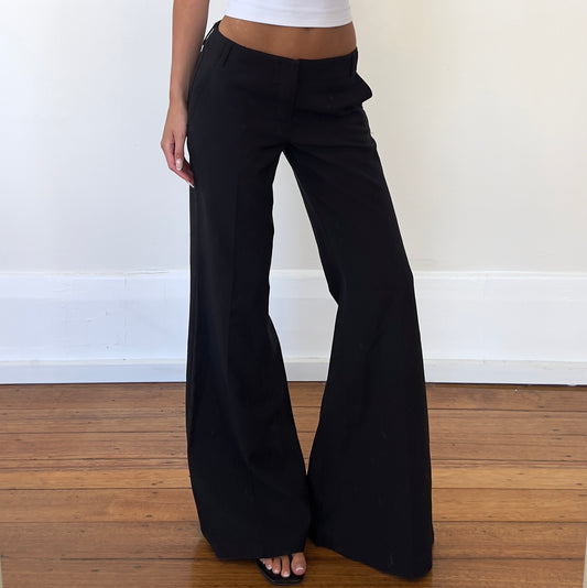 black wide leg trousers