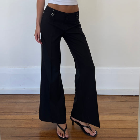black flared trousers