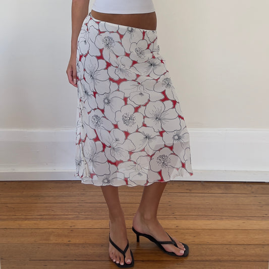 floral midi skirt