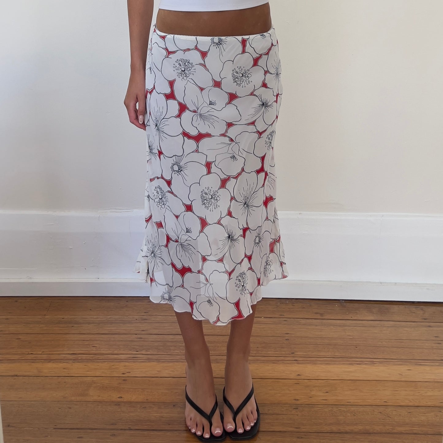 floral midi skirt