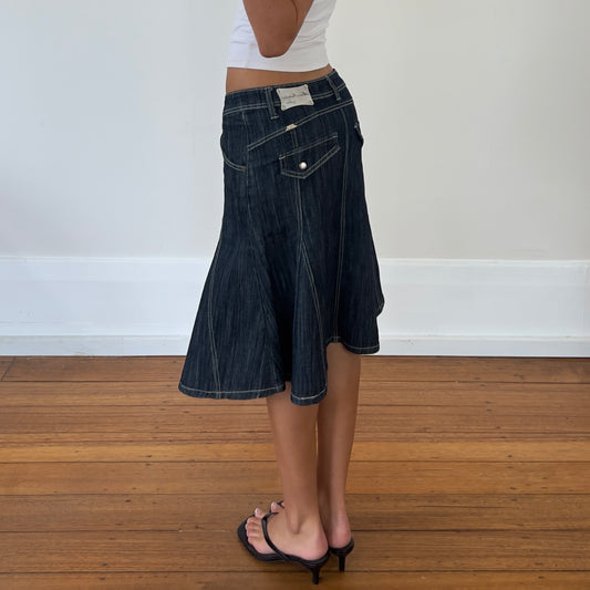 denim midi skirt