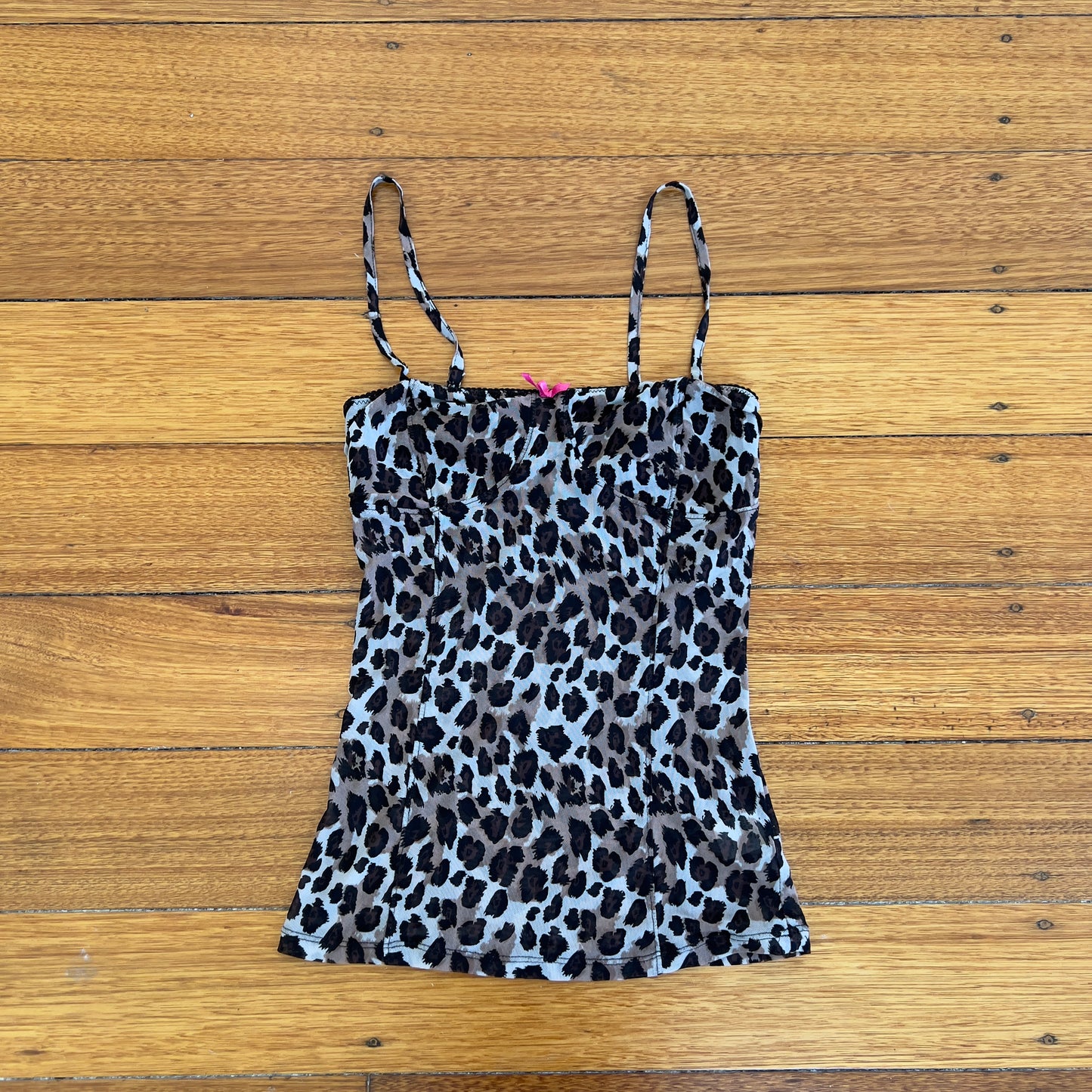 mesh leopard print cami
