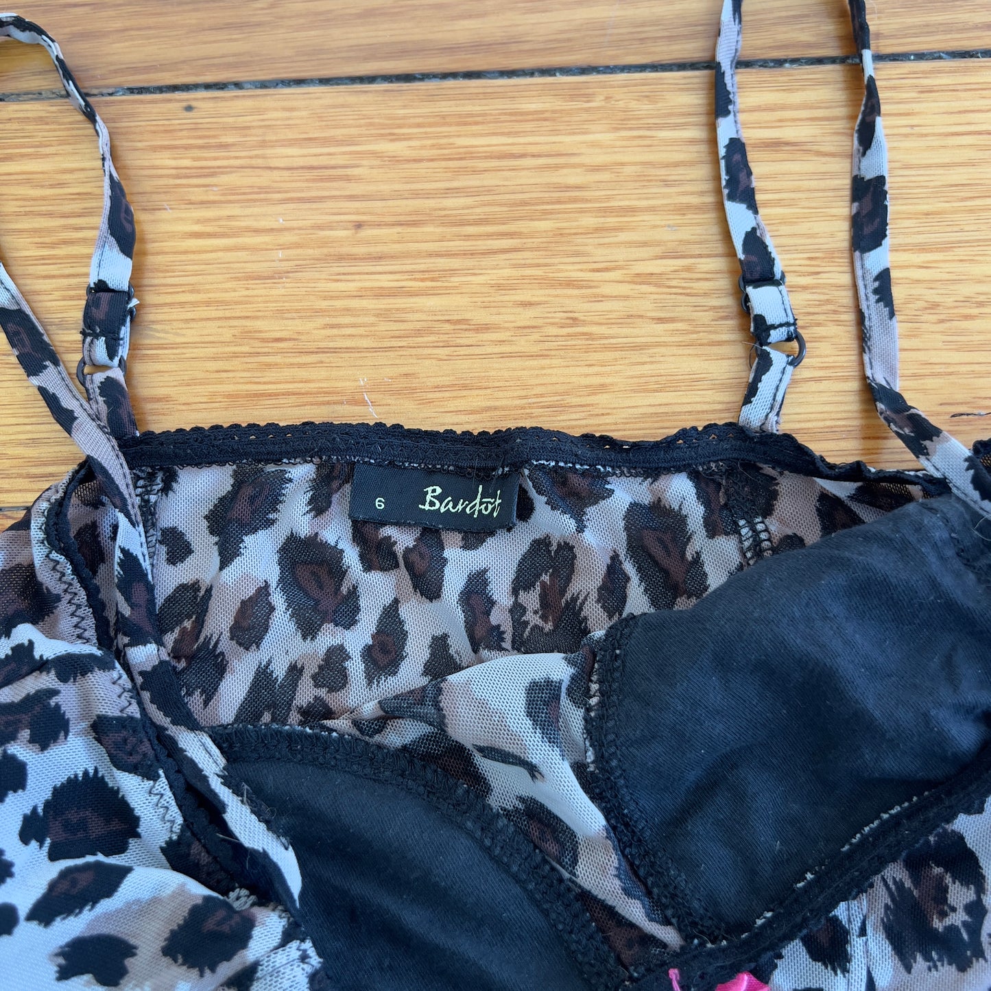 mesh leopard print cami