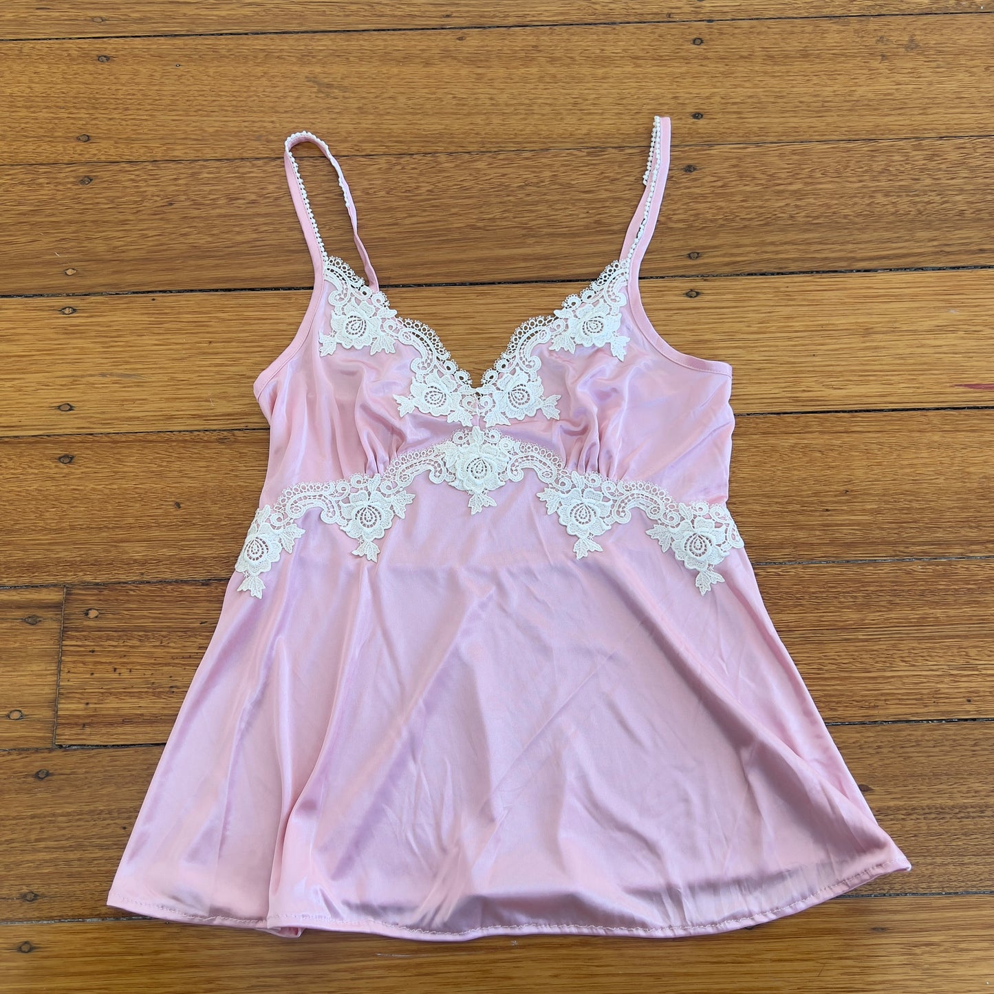 pink silky cami