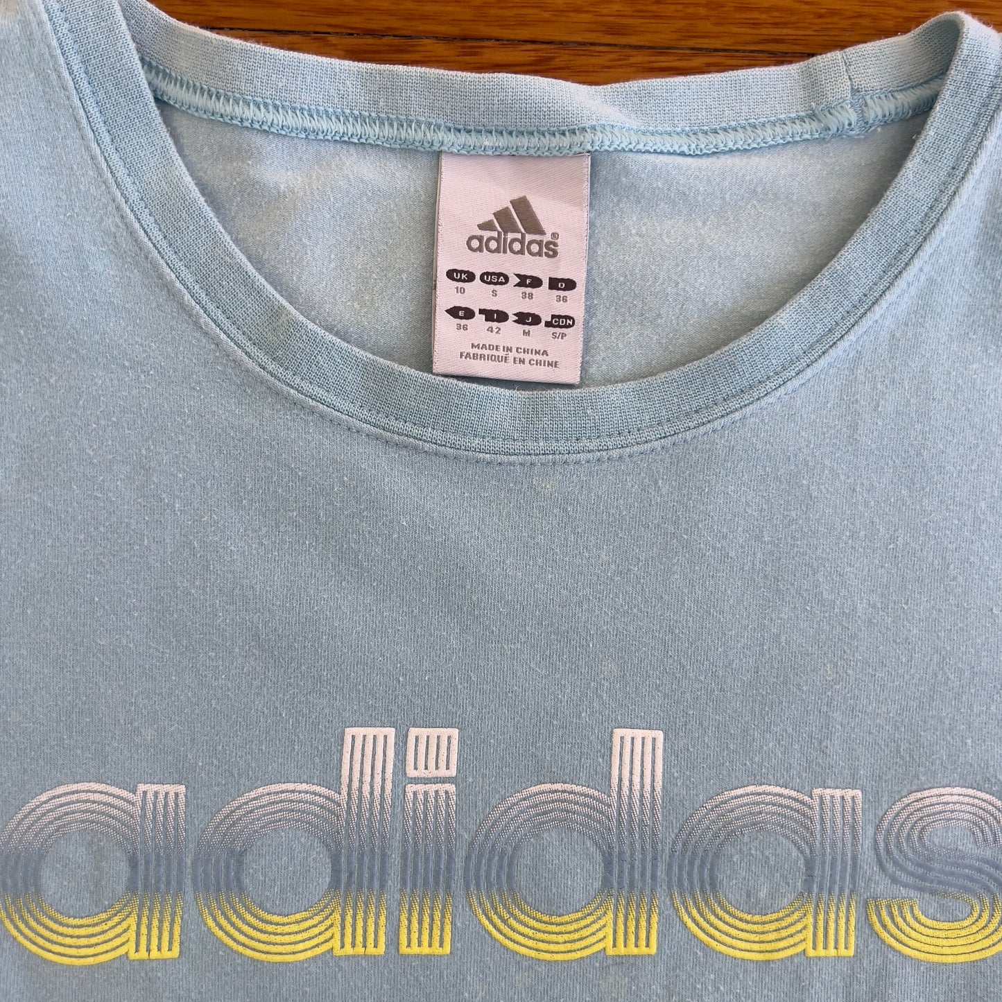 blue Adidas tee