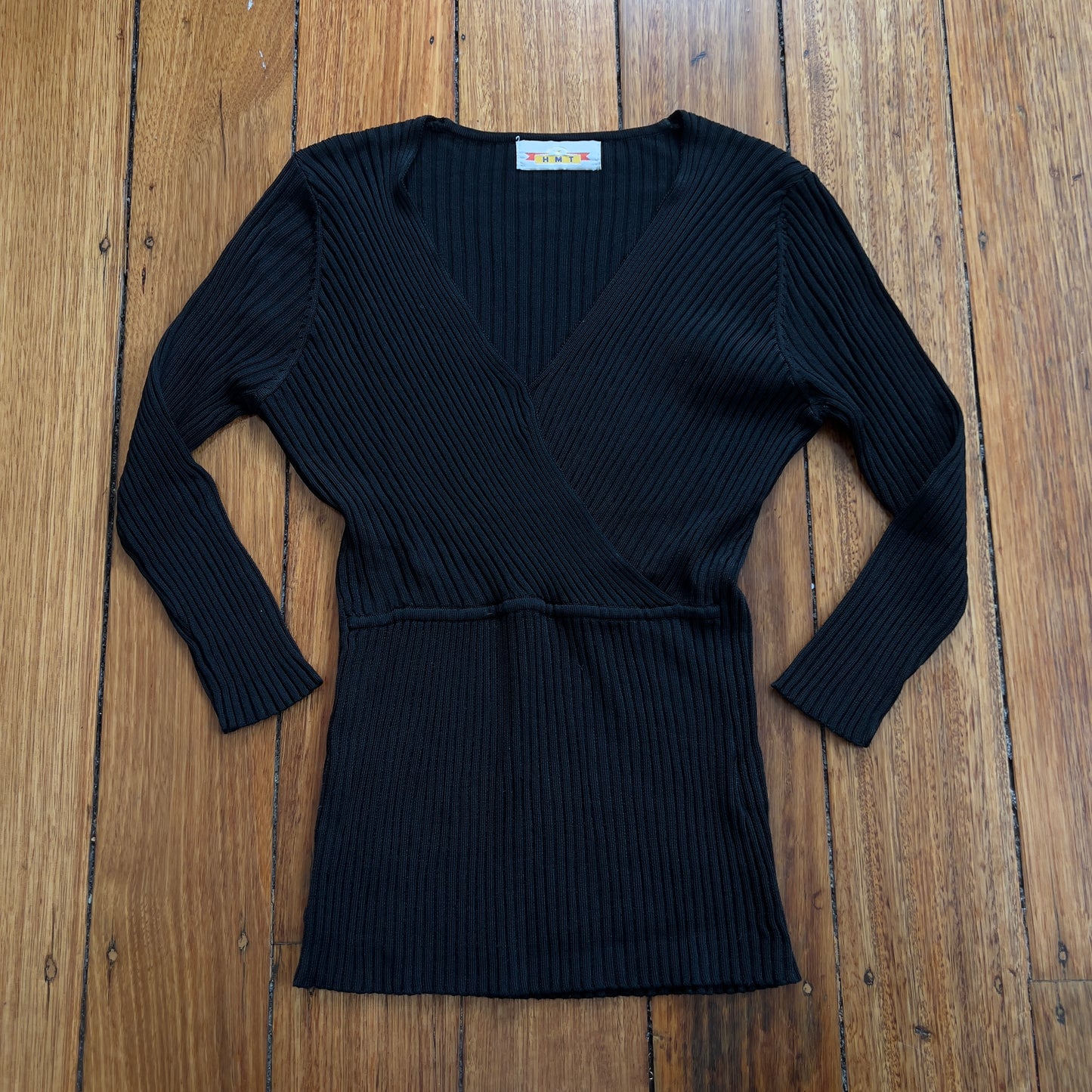 black 3/4 knit long sleeve