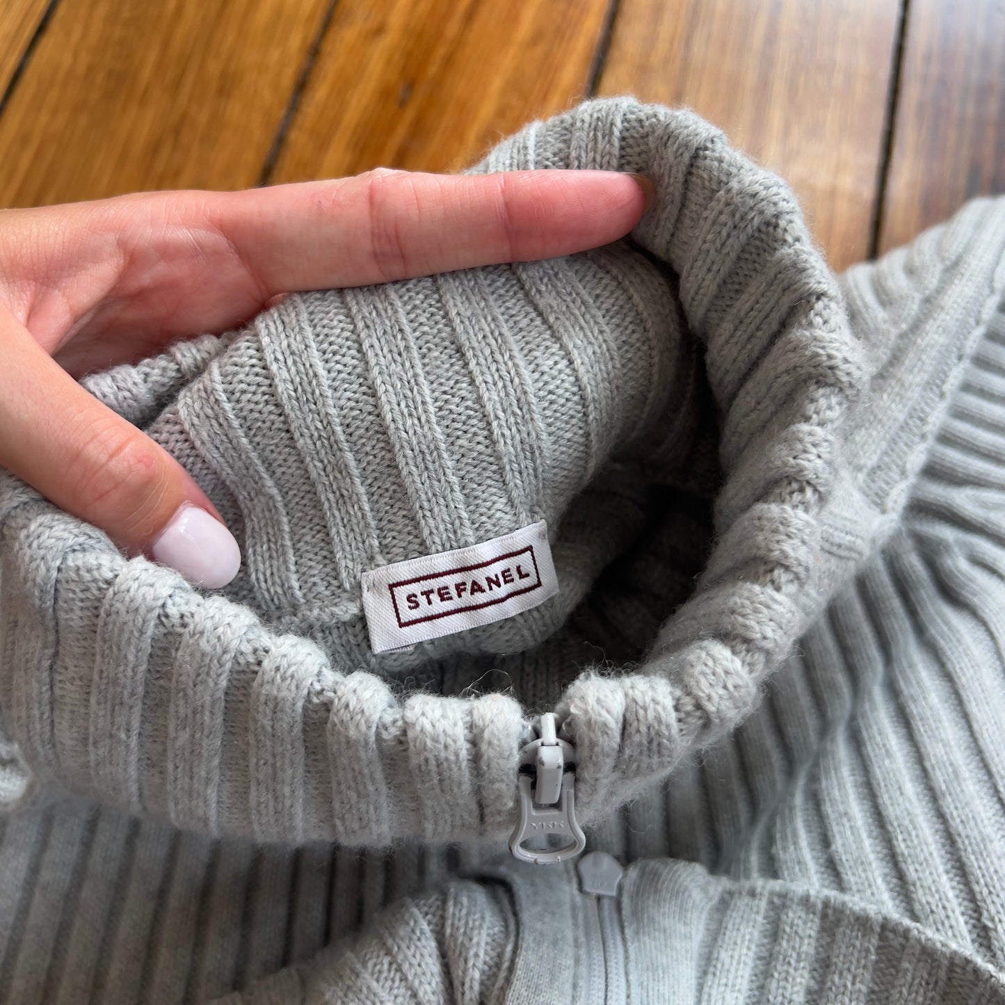grey knit jumper