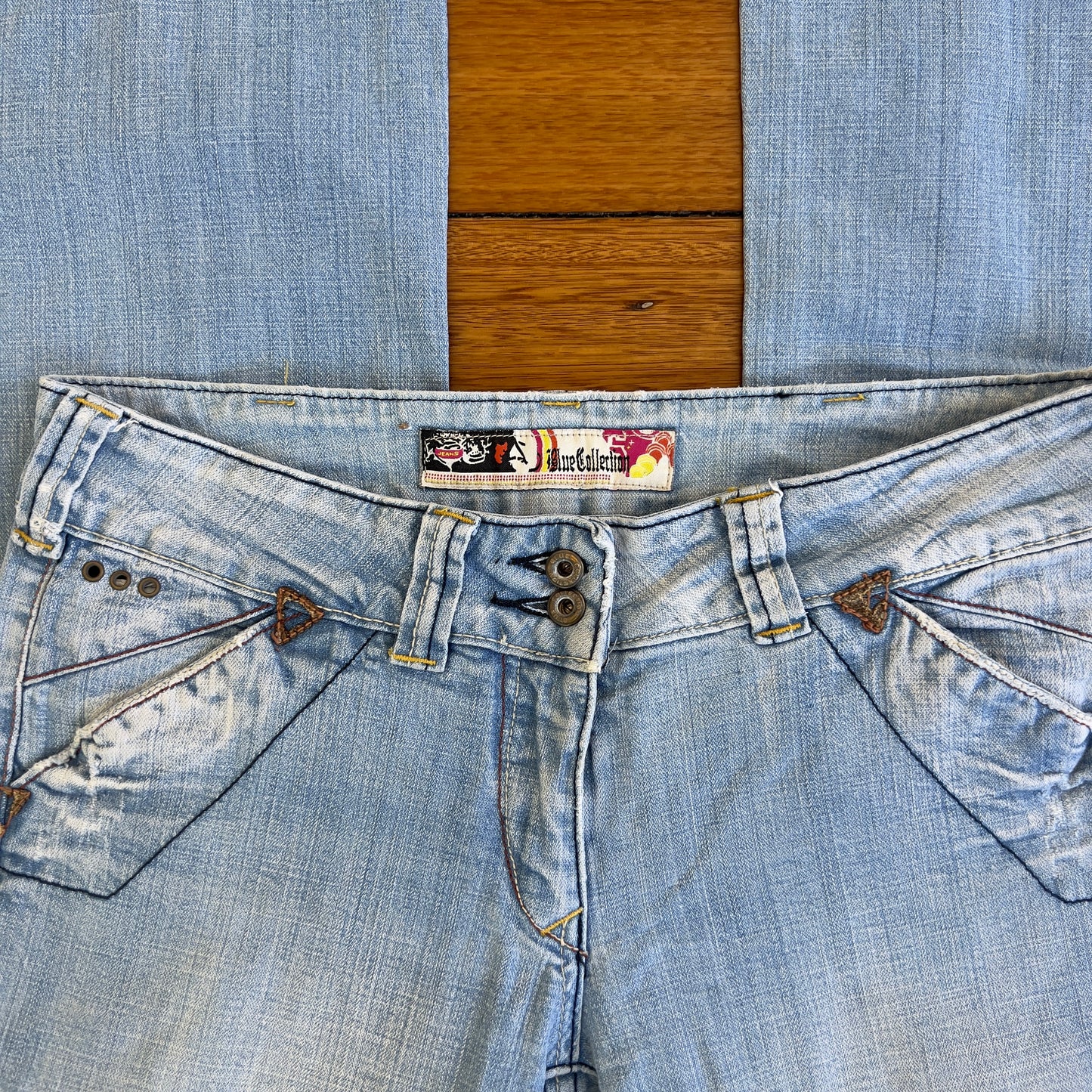 light wash denim jeans