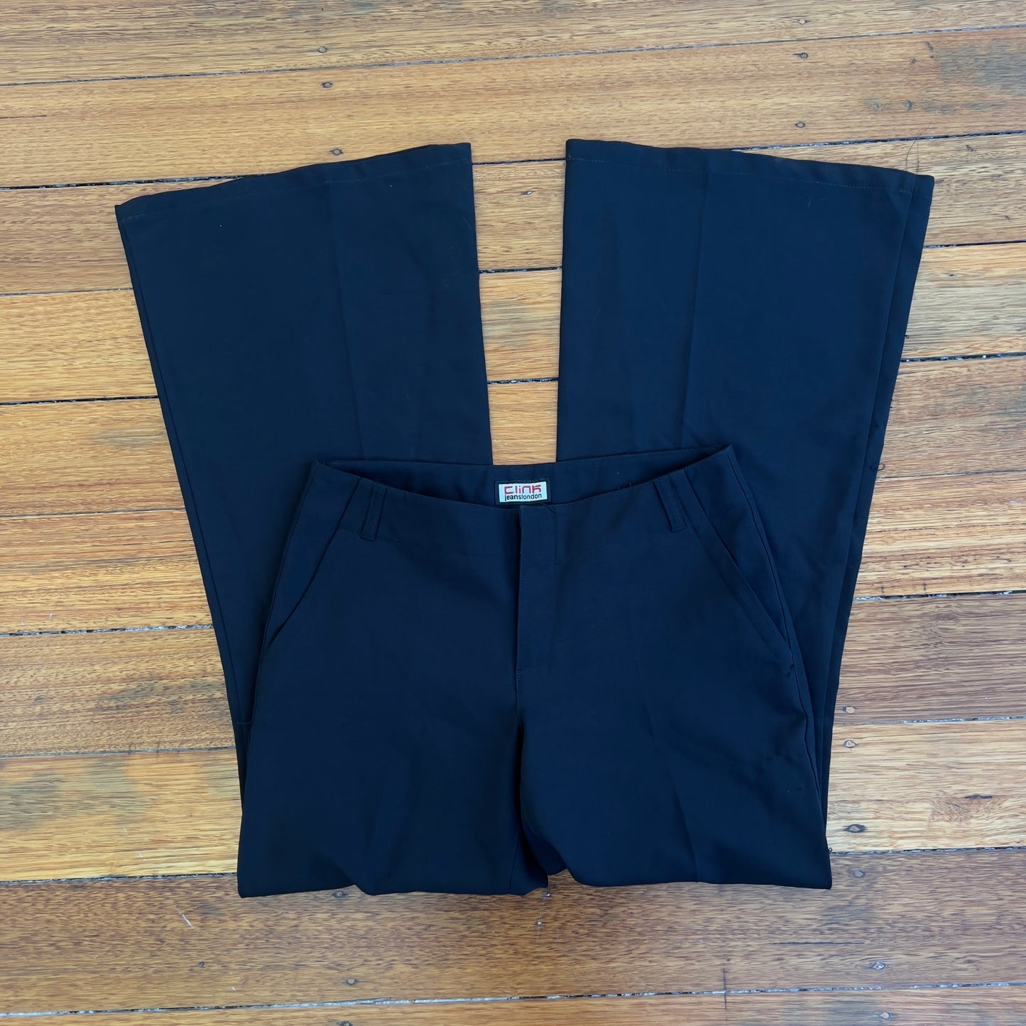 black wide leg trousers