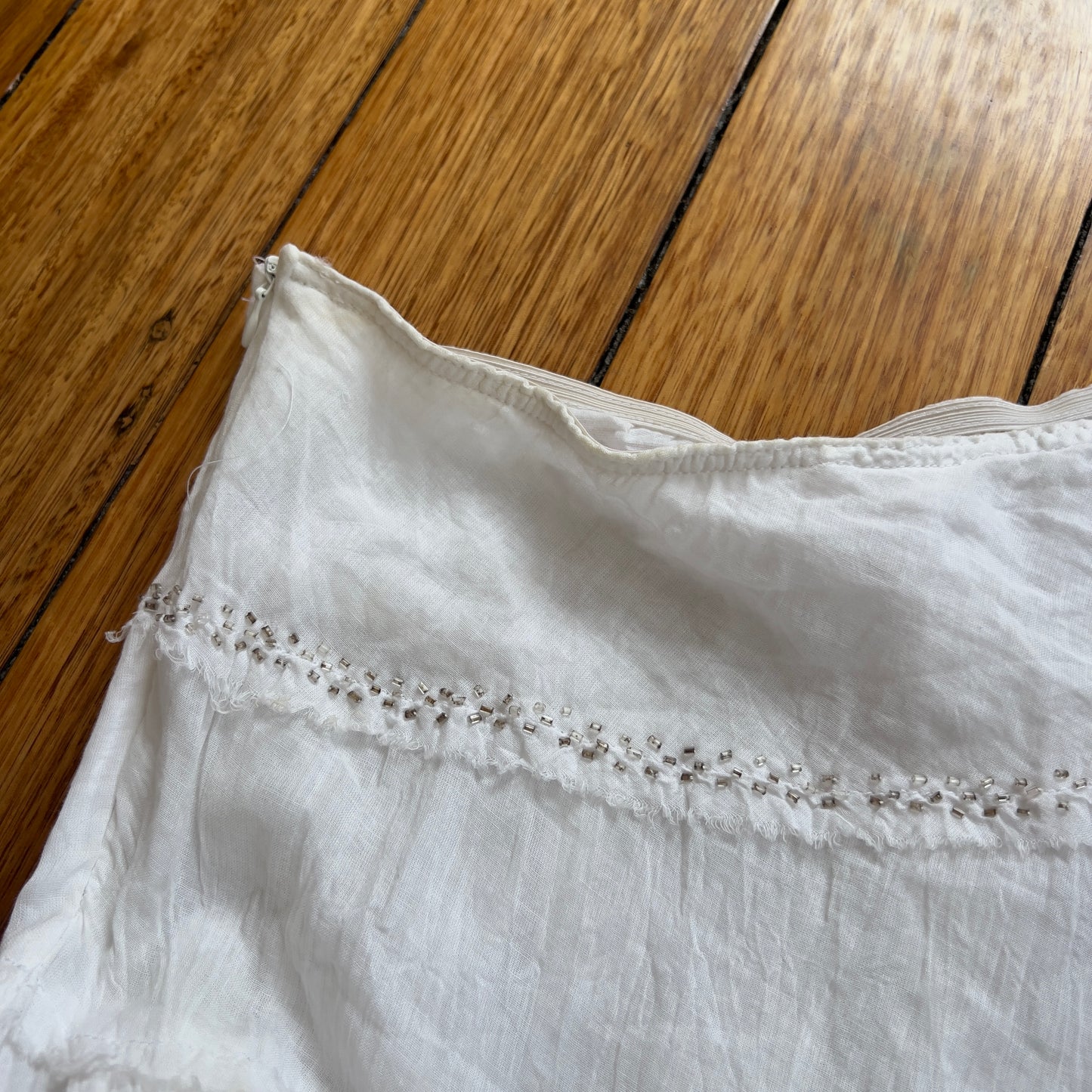 white cotton midi skirt