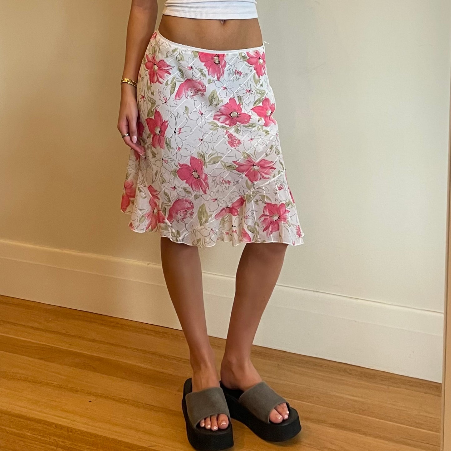 floral midi skirt